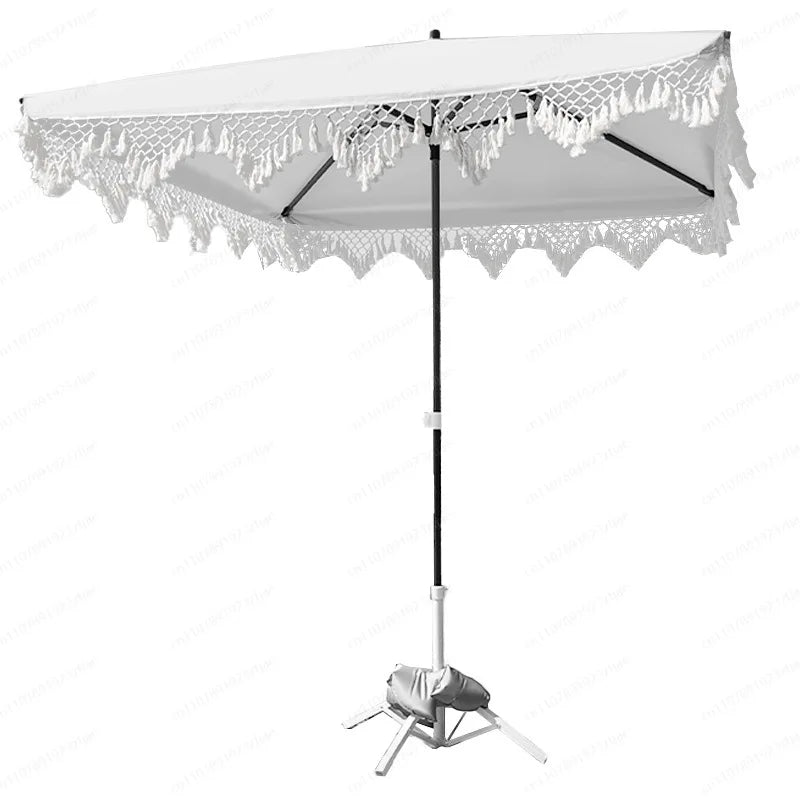 Seaside Resort Beach Umbrella Courtyard Tassel  Pool Terrace Parasol Square Umbrella