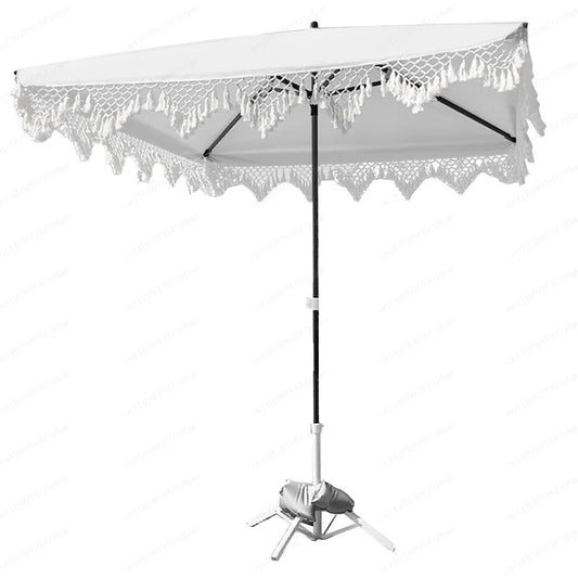 Seaside Resort Beach Umbrella Courtyard Tassel  Pool Terrace Parasol Square Umbrella