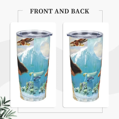 Moana and Pua Cartoon Movie Insulated Tumbler with Straws Stainless Steel Coffee Mugs Double Wall Car Bottle Cups 20oz