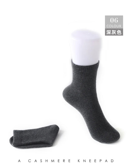 100% Cashmere Socks Women's Knitted Long Tube Socks High Elasticity Warm Straight Tube Socks Autumn Winter Mid Tube Sock