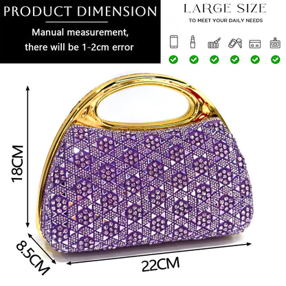 Venus Chan 2026 Women’s Italian Gold High Heels with Rhinestone Detail & Matching Bag Set - Stylish Pointed Toe Design