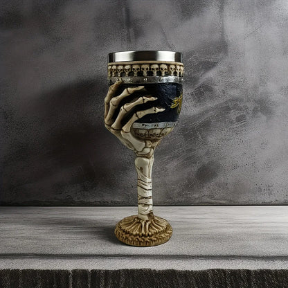 Gothic Skeleton Hand Goblet Halloween Skull Wine Glass Liner Dark Art Home Decor Gift for Gothic Enthusiast Party Drinkware