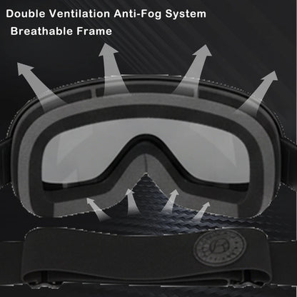 Vintage Motorcycle Goggles Over Glasses Photochromic UV400 Dirt Bike Goggles for Men Women Dual-Cycle Defogging Racing Glasses