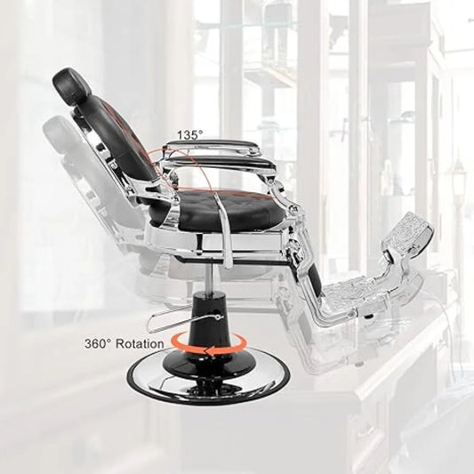 Heavy Duty Barber Chair 700lbs Capacity Vintage Recline Style Hydraulic Operation 360° Rotatable Barber Chair,Customized