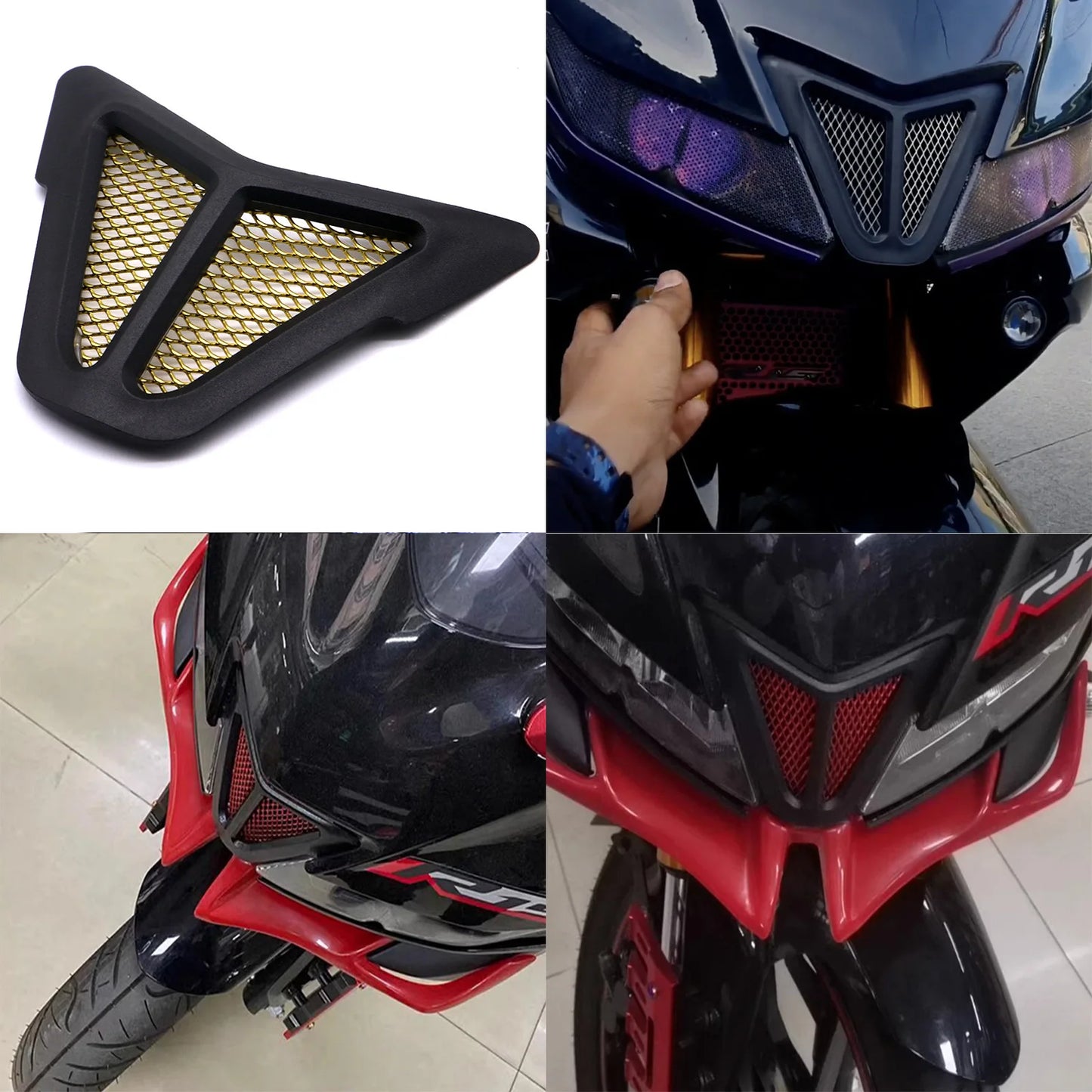 Dirt bike accessories moto decorative air Inlet Head Cover Aluminum Mesh Intake Guard Protector for Yamaha R15-V3 2017-2020