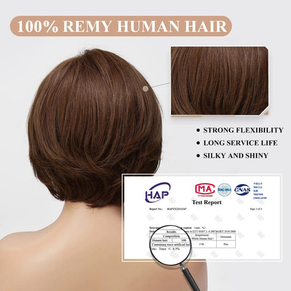Hand-Tied Lace Front Wig Ombre Blonde Remy 100% Human Hair Wigs Natural Layered Bob HD Transparent Lace Frontal Hairs for Women