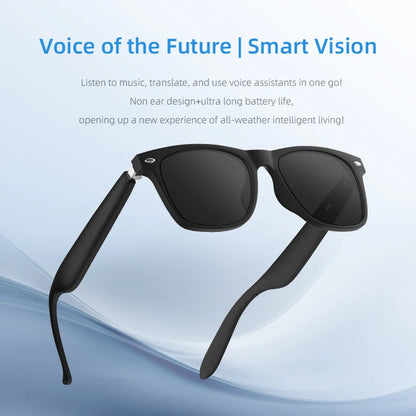 Smart Translator Glasses Headphones Bluetooth Wireless Earphones Anti-Blue Light Sunglasses Hi-Fi Audio Headset for Music Travel