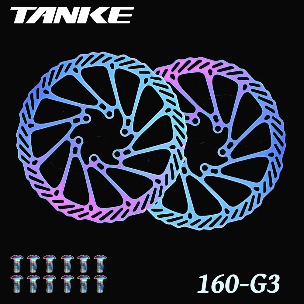 TANKE Bike Disc Brake 140 160 180 203 Rotors With Bolts Hydraulic Brake Road Mountain Bicycle MTB Oil Slick Rotor Bicycle Parts