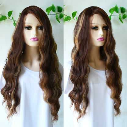 Yellow Wig 13x4 HD Body Wave Lace Frontal Wig Glueless Lace Front Wig Preplucked Synthetic High Quality Ready To Wear Cosplay