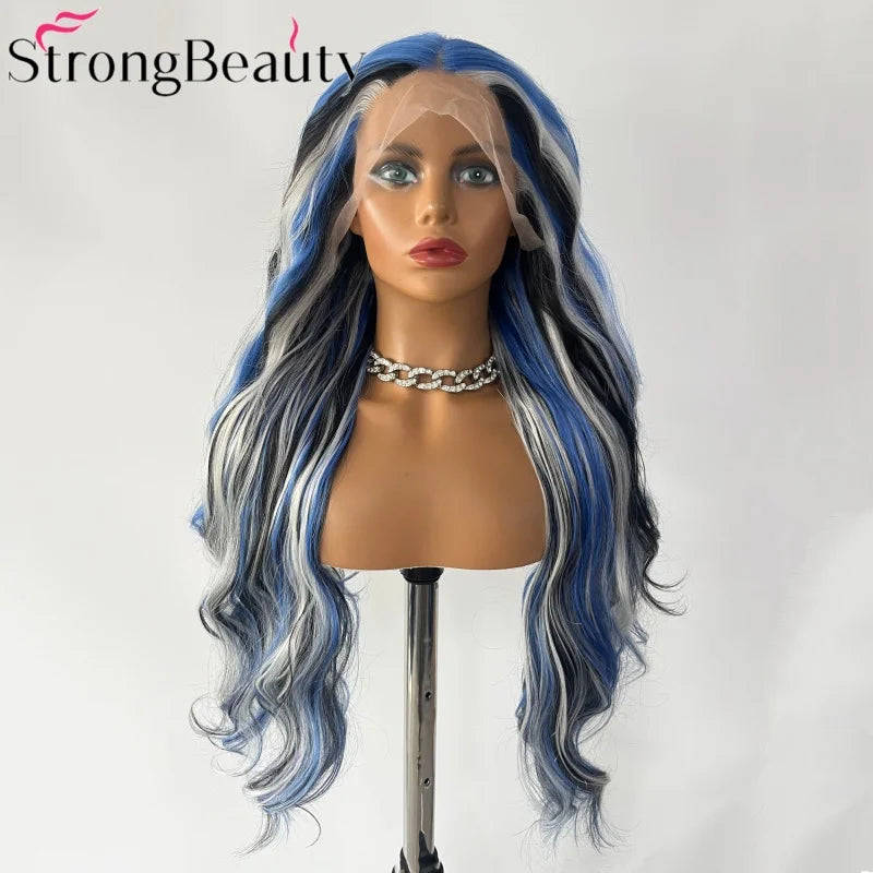 StrongBeauty Long Lace Front Wigs Synthetic Wavy Women Wig Heat Resistant Hair
