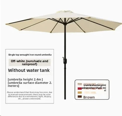 Courtyard Large Square Outdoor Sunshade Umbrella with Solar Lights Metal Frame Beach Balcony Stall Beach Umbrella