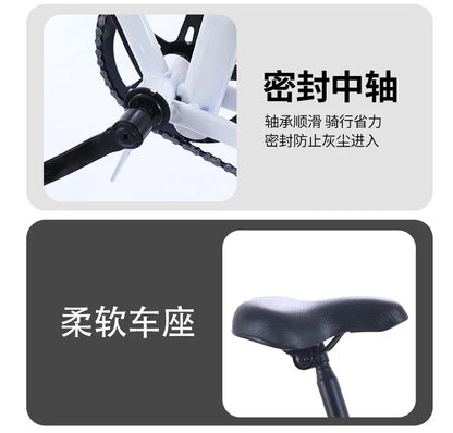 Folding Bike 20 Inch 7 Speed Disc Brake Portable Light Cycling Adult Kids Students Road Bicycle Men And Women Portable