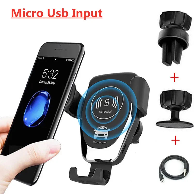 Car Wireless Charger Air Vent Mount Phone Holder Stand For iPhone 17 16 15 14 13 12 Samsung Xiaomi Induction Fast Car Charging