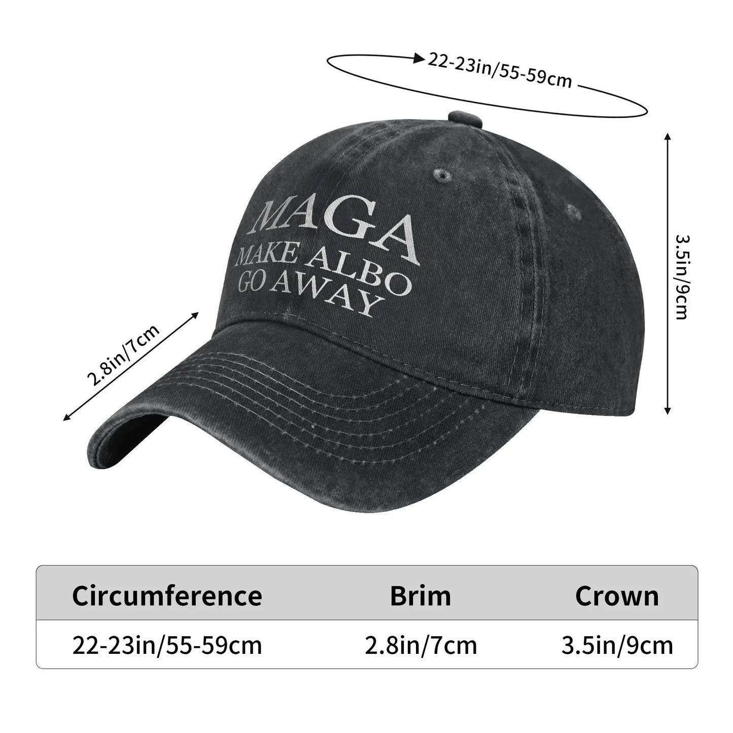 Vintage MAGA Make Albo Go Away Baseball Cap Unisex Distressed Denim Sun Cap Australia Saying Outdoor All Seasons Adjustable Hats