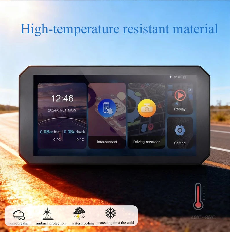 Gallop Sprite 6 inch Motorcycle GPS Navigation Wireless CarPlay Android Auto DVR Drive Recorder Portable Moto Monitor IPX7