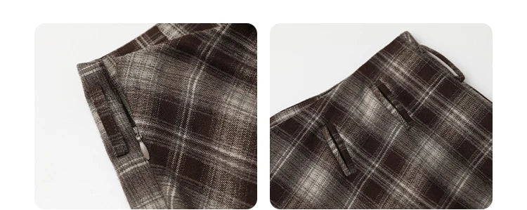 CHIC VEN Women Skirts A Line Retro Loose High Waist Irregular Color Plaid Frosted Half Body Long Ladies Skirt Autumn Winter 2026