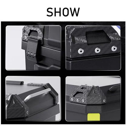 Universal Motorcycle Top Case Waterproof Motorbike Trunk Tail Box with Stainless Steel Anti-Theft Lock For Helmet Luggage