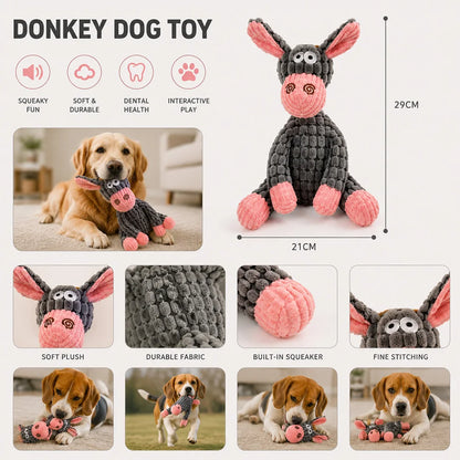 Pet Plush Toy with Squeaker Cat Dog Puzzle Toy Soft Durable Companion Teeth Cleaning Chew Toy Chew Resistant Design Pet Supplies