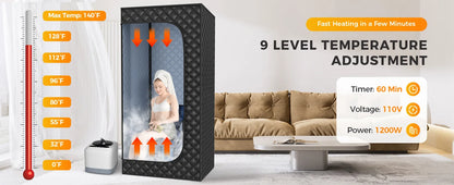 Sweat Steam Box, Home Full Body Sauna Box, Folding Portable Sweat Steam Room