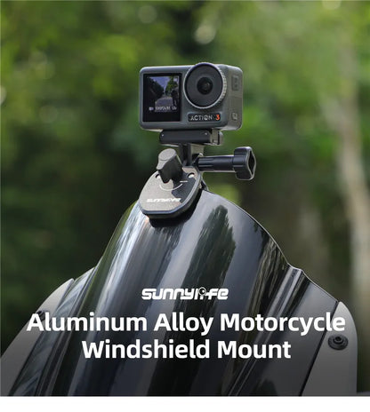 Motorcycle Windshield Clip Mount for Go Pro 13 12 11 10 9 8 7 DJI OSMO 360 Action 4 5 Pro Insta 360 X5 X4 Go 3S ACE Pro 2 Camera