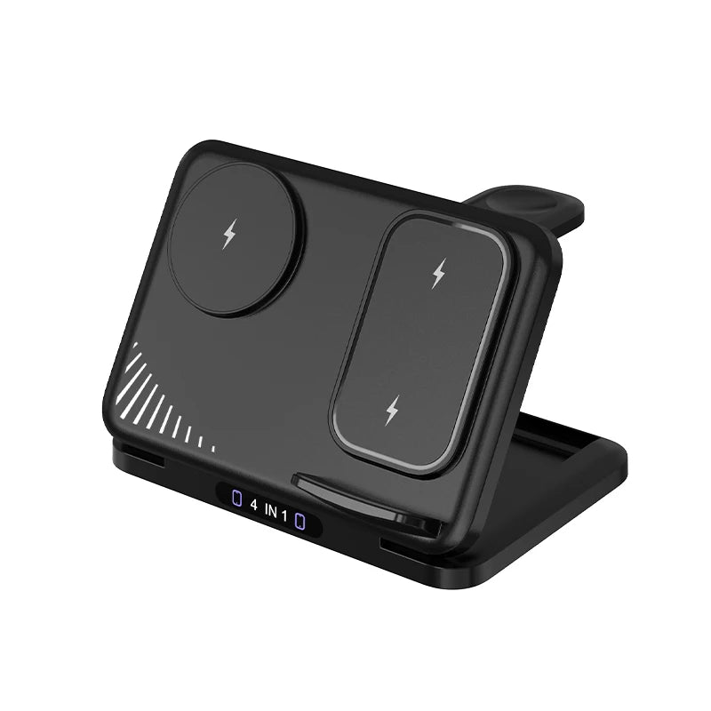 4 in 1 Dual Phone Wireless Charger Stand Magnetic Fast Charging For iPhone 17~12 Samsung S25 Xiaomi Airpods Pro Apple Watch 11~2