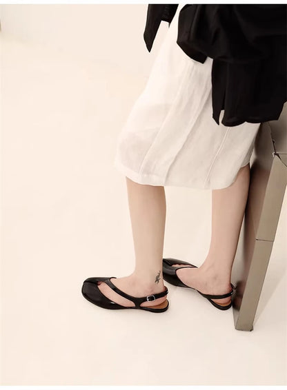 Luxury Tabi Flat Sandals Women Summer Patent Leather Split Toe Slingbacks Ballet Shoes Brand Designer Banquet Wedding Sandalias