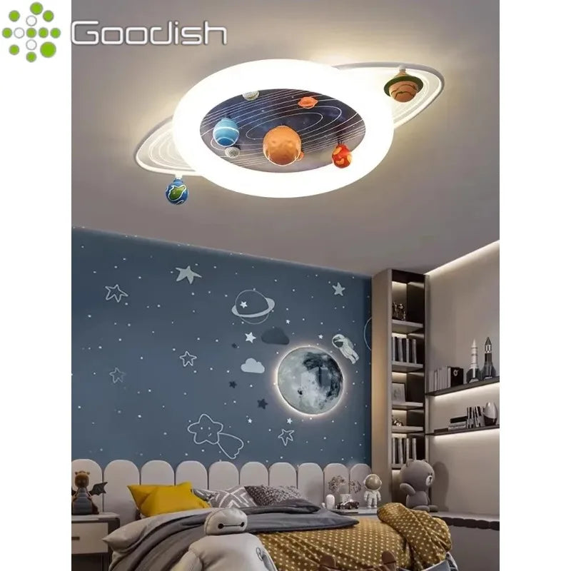 Modern Minimalist Nordic LED Home Ceiling Lights Cartoon Astronaut Space Art Creative Lamp for Living Room Decoration Chandelier