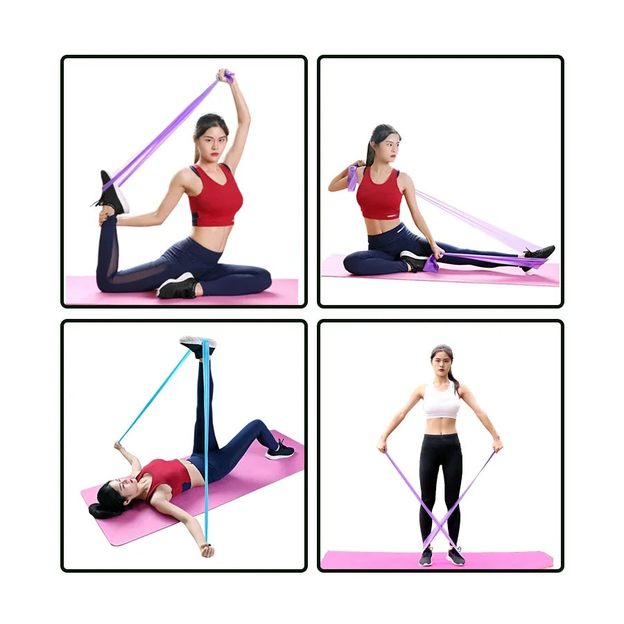 Elastic Fitness Bands Resistance Bands Elastic Fitness Tapes Yoga Pilates Crossfit Stretching Muscular Work Out Equipment