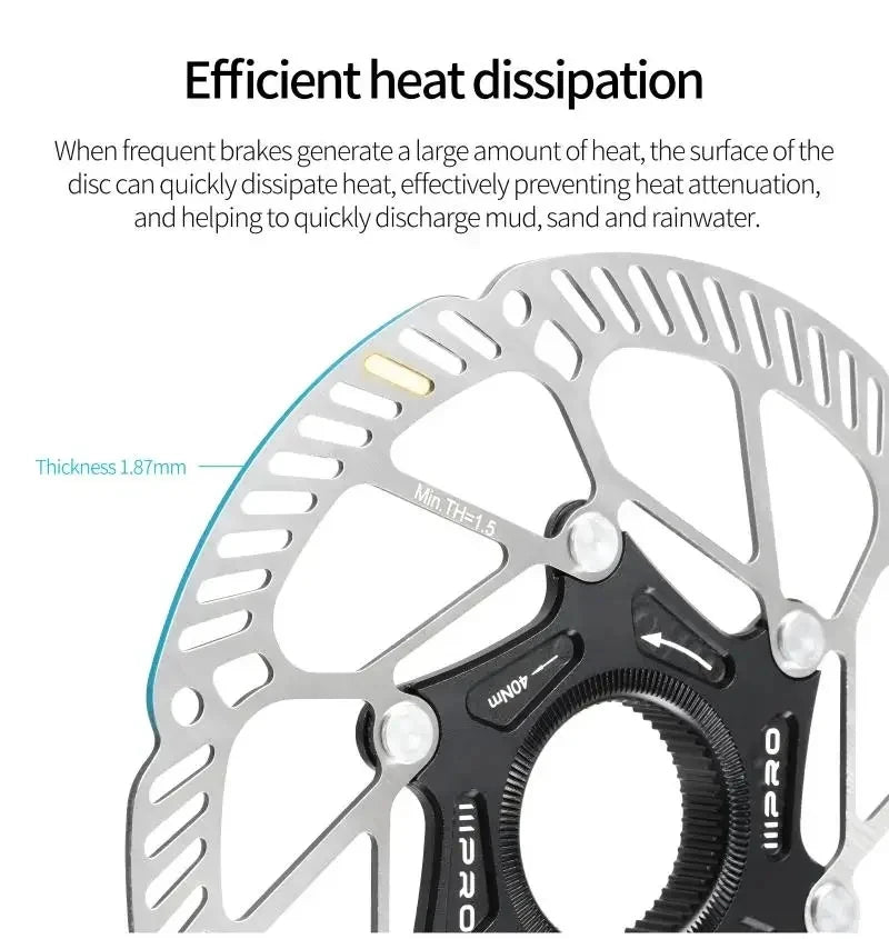 IIIPRO Bike Brake Floating Rotor 140/160/180/203mm Center Lock Brake Disc Ultralight High Strength abstract heat Disc Bike Part