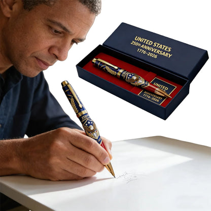 250th Anniversary Commemorative Ballpoint Pen with Gift Box Fourth of July Pens for Patriot History Enthusiast Works Daily Use
