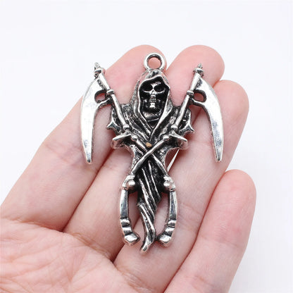 30Pcs/Bag 10 Styles Antique Silver Color Skull Skeleton Charms Pendant Diy Jewelry Accessories For Jewelry Making