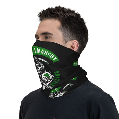Custom 1 Percenter Essential Sons Bandana Neck Gaiter for Ski Camping Men Women Wrap Scarf TV Show Anarchy Headband Warmer