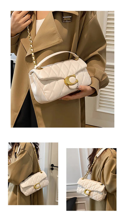 Luxury Fashion Women's Chain Handbag PU Leather Girls Shoulder Messenger Bag Brand lightweight Commuting Bag Tassel Square Bag