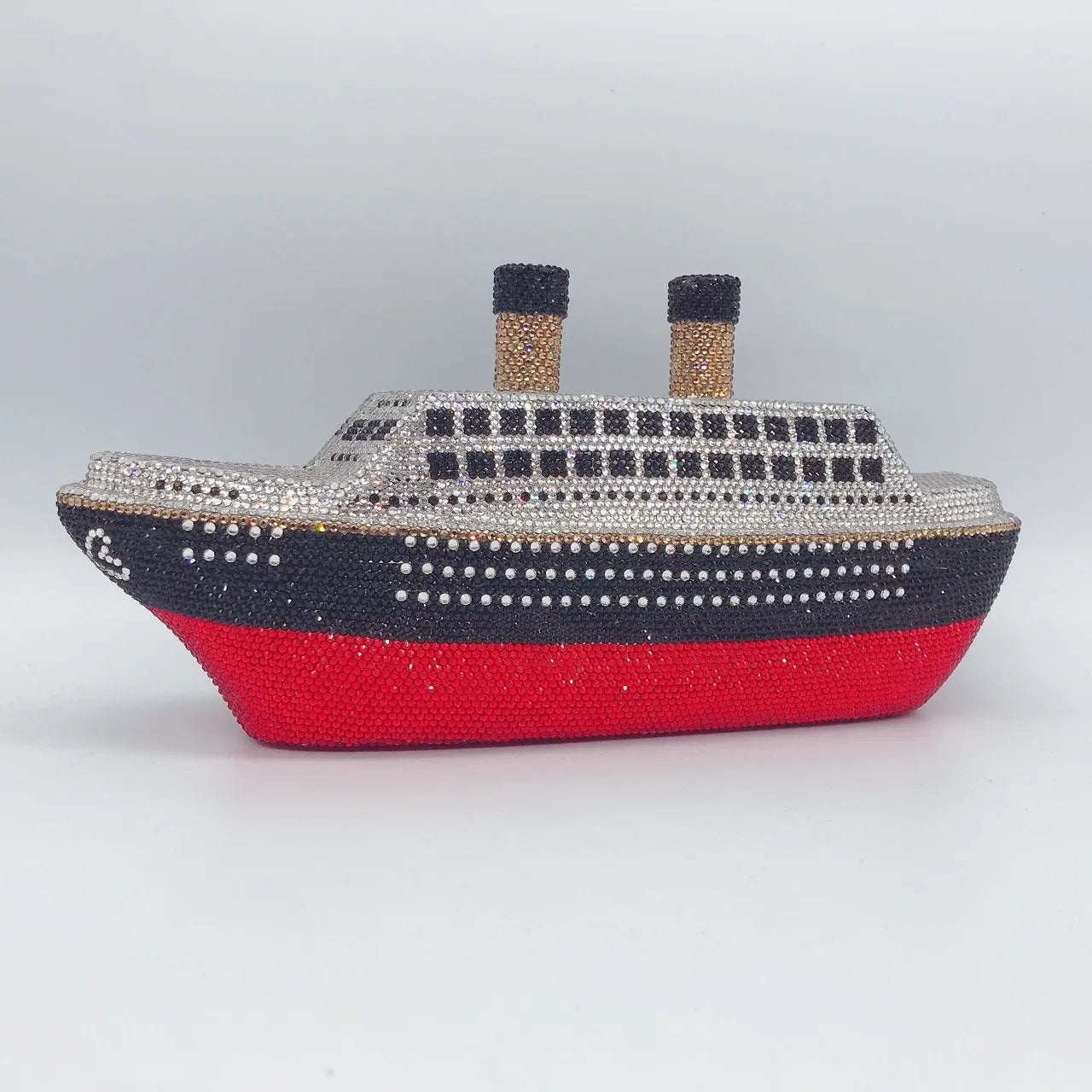 New Boat Crystals Clutch Purse RED Blue Women Gems Evening Clutch Bag Wedding Bridal Minaudiere Rhinestones Handbags and Purses
