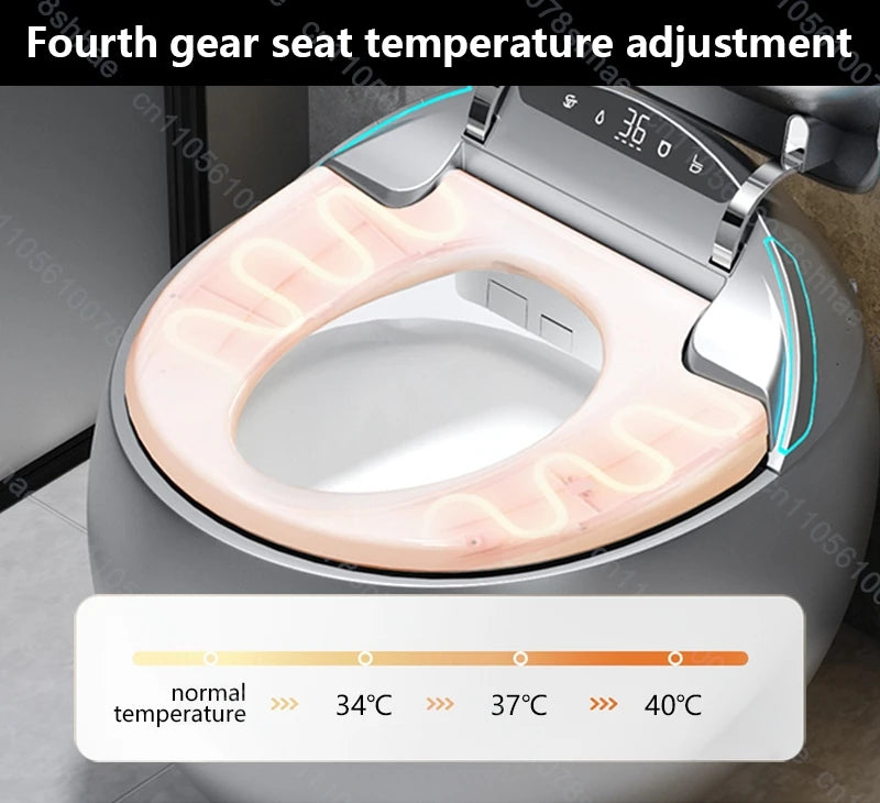 D132 Smart Toilet Bidet with Auto Flush Heated Seat Warm Water Sprayer Deodorizer Air Dryer Remote Control Intelligent LED Displ