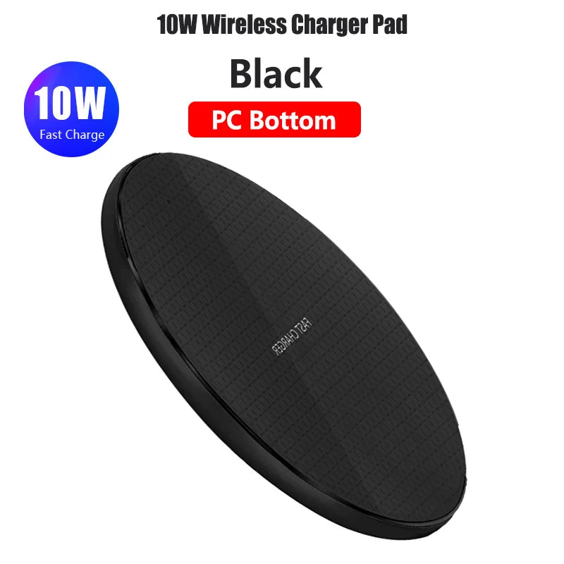 15W Wireless Charger Fast Charging Pad for Samsung S20 S10 Note 20 10+ S9 iPhone 11 12 Pro Xs Max X 8 Metal Wireless Charge Dock