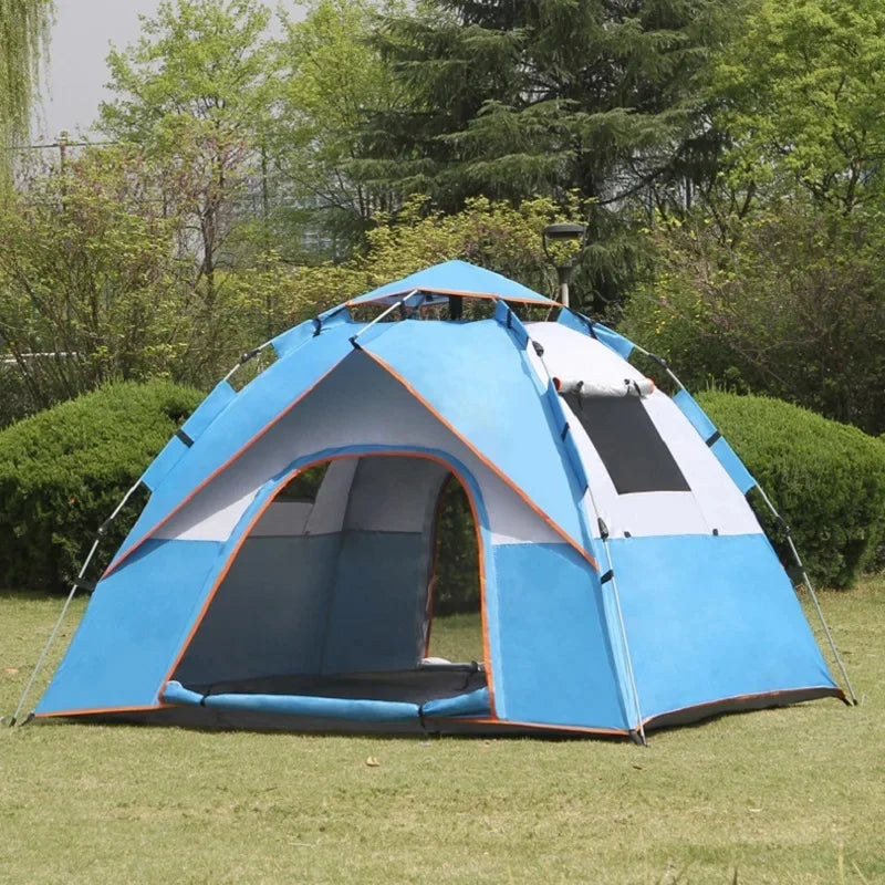 3-4 Person Automatic Camping Tent Quick Open Full-automatic Outdoor Tent Waterproof And UV Resistant Family Travel Beach Tent