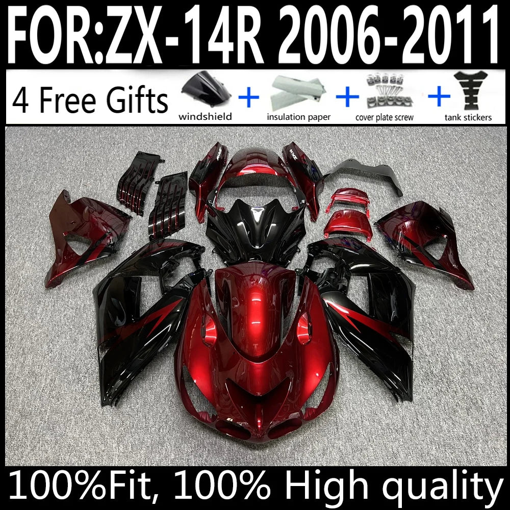 Kawasaki ZX-14R 06 07 08 09 10 11 ZX14R 2006-2011 Motorcycle Fairings Kit ABS Plastic Body Work Cowling Set Full Body