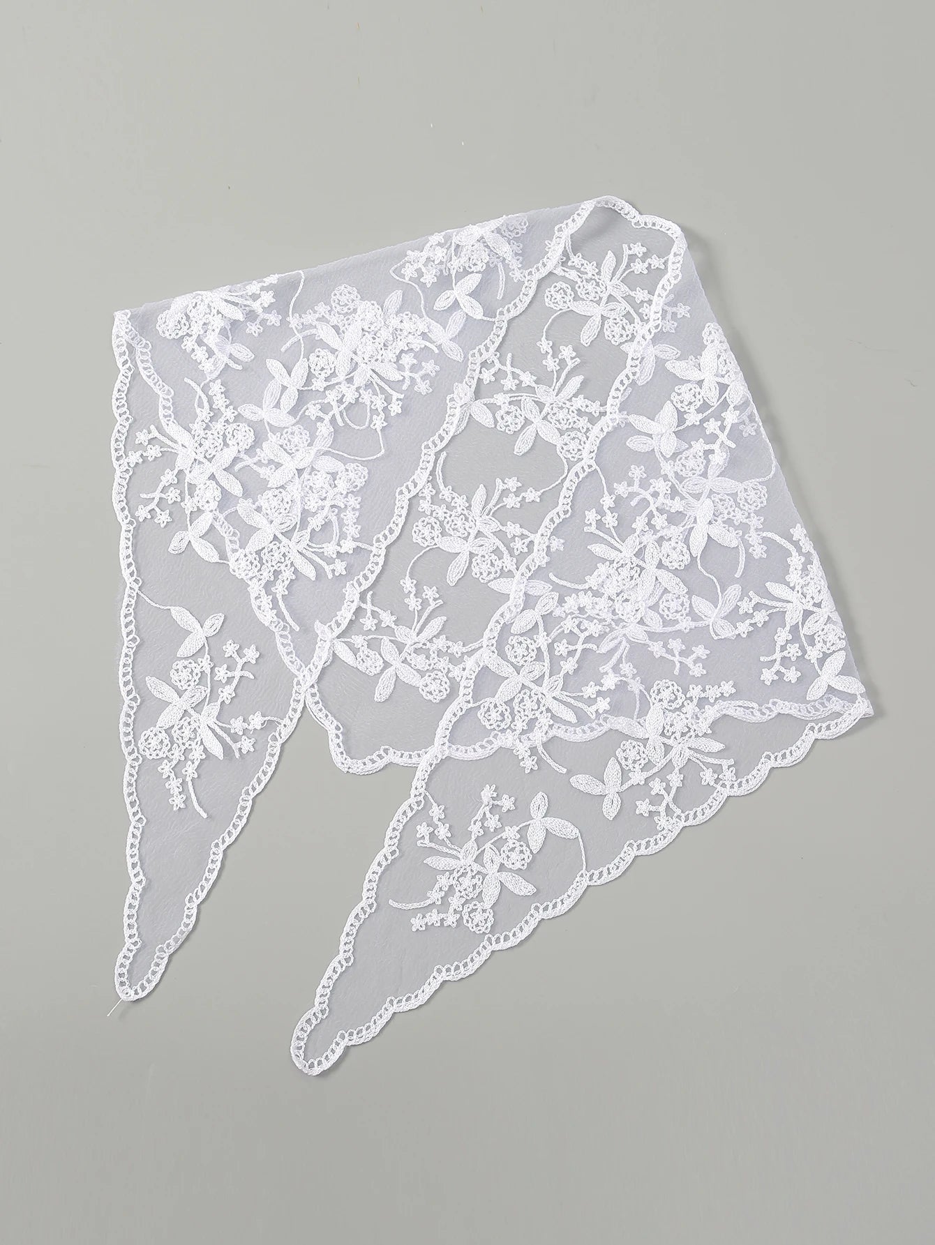 Wholesale French Lace Triangle Scarf Embroidered Flower Lace Scarf Small Shawl Crochet Head Scarf Headwraps Bandana For Women