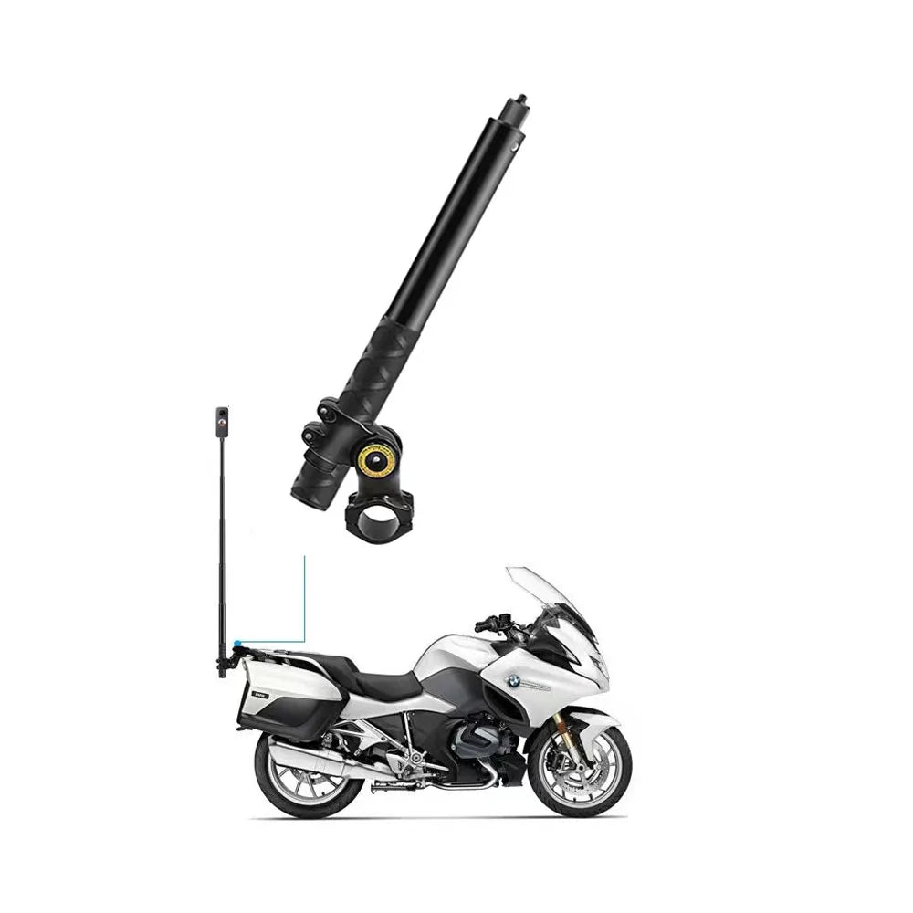 Motorcycle Bike Selfie Stick for INSTA360 X2/X3 Handlebar Mount Camera Bracket 27.9cm-113.5cm Adjustable Length 1/4 Inch Screw