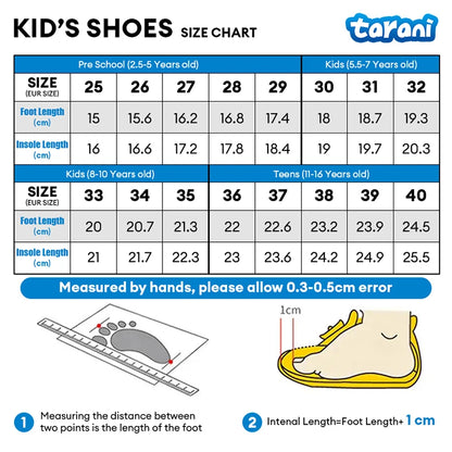 Girls Sneakers Lightweight Athletic Comfortable Shoes with Velcro Closure Kids Non-Slip Casual Walking Running Sports Shoes