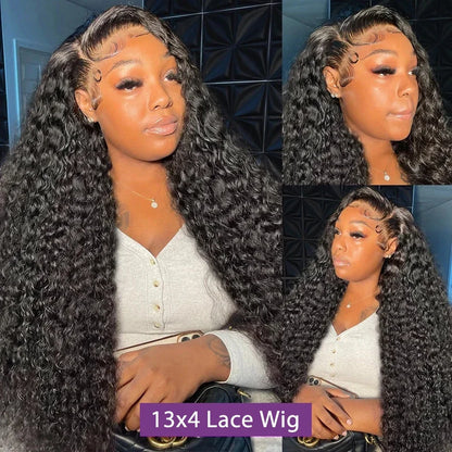40 42 Inch Curly Wigs Deep Wave 13x4 13x6 Hd Lace Frontal Wigs Human Hair Water Wave 360 Lace Front Wig Remy Brazilian For Women