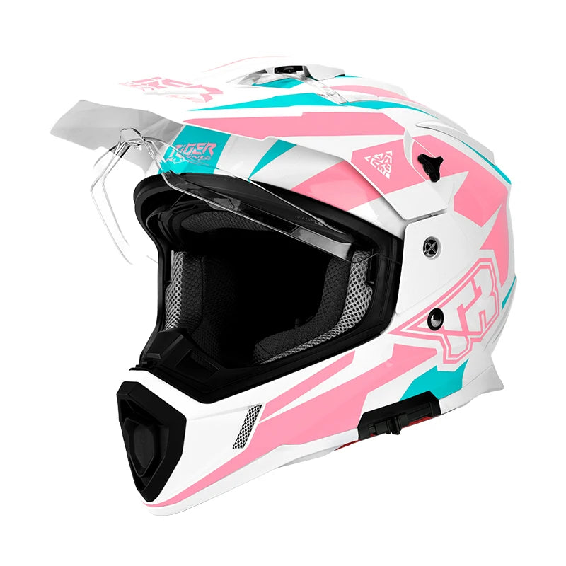 Tiger JTO1 Adventure Motorcycle Helmet Dual SunVisor Helmet Size S-3XL Off-road Casco Moto Highly Breathable For  ADV Long Rides