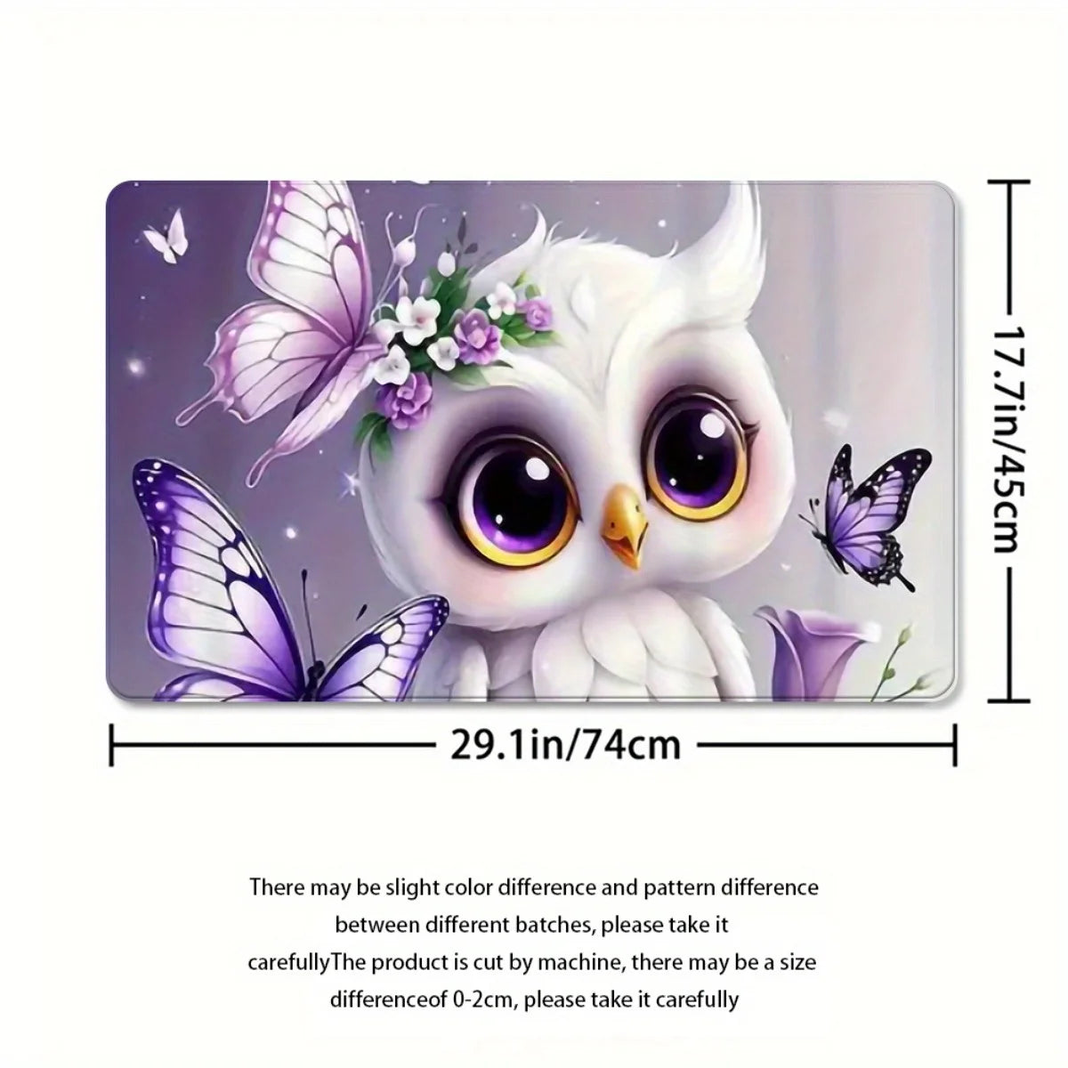 4pcs Owl Design 2D Flat Shower Curtain Set, Charming Bathroom Decor with Non-Slip Mat, Suitable for Various Home Scenarios