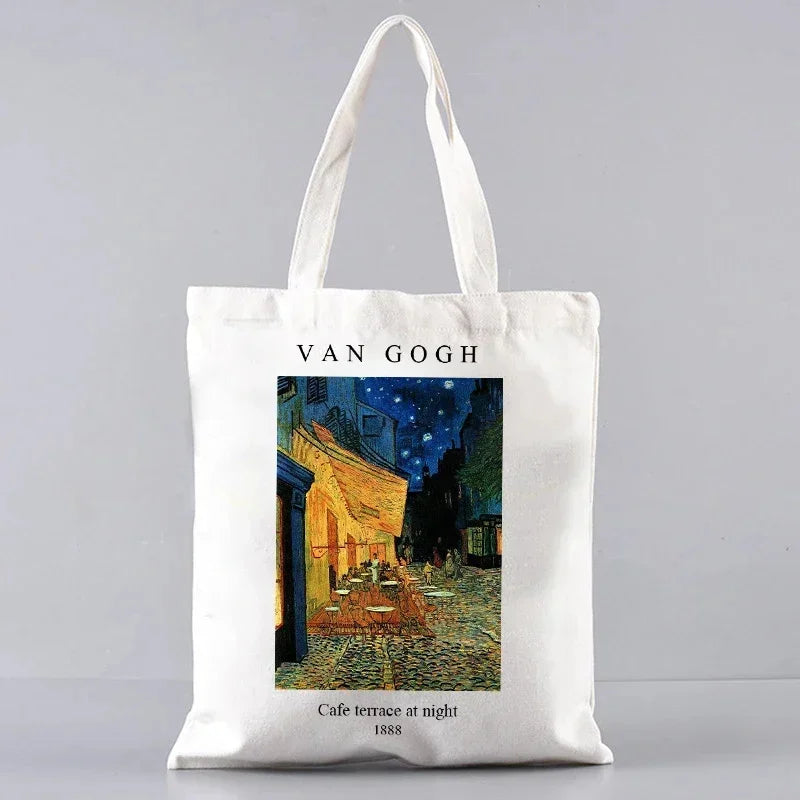 Vincent Van Gogh Capacious Tote Bag Casual Portable Shoulder Bag Lightweight Shopping Bag Big Reusable Canvas Bag Gift for Girls