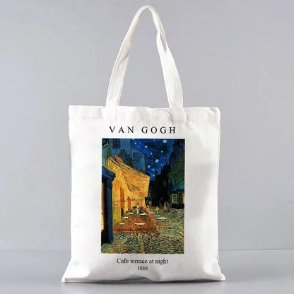 Vincent Van Gogh Capacious Tote Bag Casual Portable Shoulder Bag Lightweight Shopping Bag Big Reusable Canvas Bag Gift for Girls