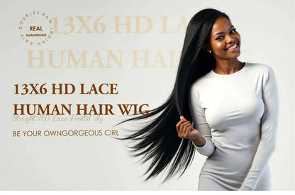 40 46 Inch 200 Density frontal Wig For Black Women Brazilian Wigs 13x6 Bone Straight HD Transparent Lace Front Human Hair Wigs