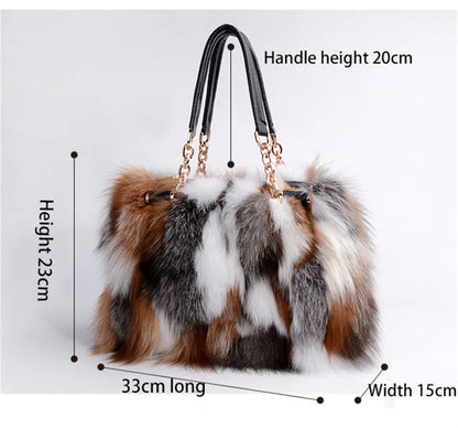 2025 New Clothing Designer Luxury Soft Fox Hair High-end Handbag Fashion Large Capacity Charm Women's Special Fur Bag