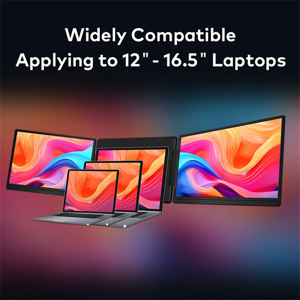 Rospider 14 to 16 Inch Dual Screen Extender Display FHD IPS Triple Expandable Monitor High Definition for Laptop Productivity
