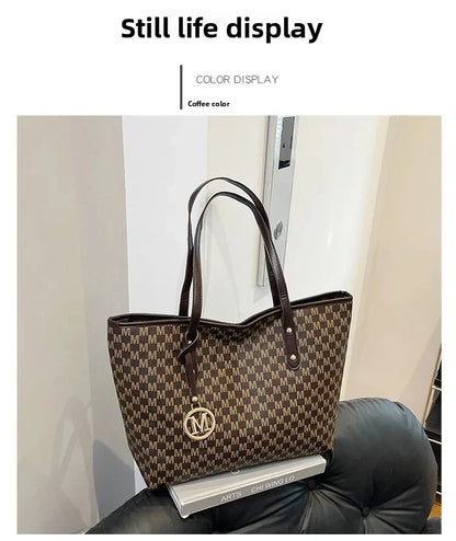 Vintage Ladies Tote Bag Large Capacity Fashion Elegant Handbag Classic Underarm Bag Women's Shopping Bag